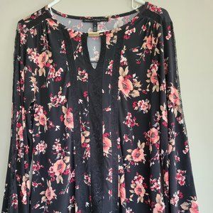 White House Black Market Flowered Blouse